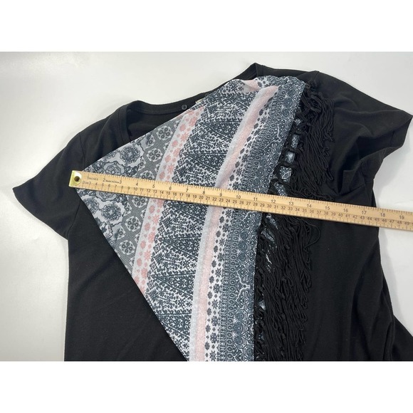 Live and let live blouse with detachable scarf Sz L - Picture 7 of 9